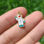 JS1634 18K Gold Plated brass enamel Black White People Astronaut Spacemen Charm,  rocketman charms Pendants