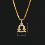 NZ1072 Minimal Popular Dainty Mini Gold Plated CZ Micro Pave Zodiac Charm Necklace for women girls