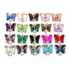 CZ8387 new simple gold plated brass rainbow clear colored CZ Zircon glass crystal Charms butterfly pendant CZ8387 new simple gold plated brass rainbow clear colored CZ Zircon glass crystal Charms butterfly pendant