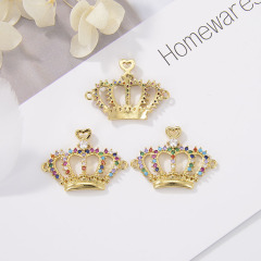 CZ8161 Brass Micro Pave Jewelry Crown Queen Shape For Bracelets Accessories