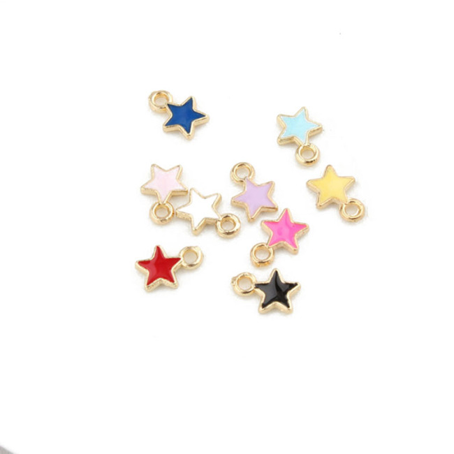 JS1517 Mini Chic Enamel Star Charm for Jewelry Bracelet Making,tiny jewelry supplies