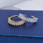 RM1293 New 18K Gold Plated Cubic Zirconia Diamond Micro Pave CZ  Marquise Tennis Eternity Open Rings For Women Ladies