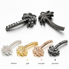 CZ7880 Gold Green CZ Micro Pave Coconut Palm Tree Charm Pendants CZ7880 Gold Green CZ Micro Pave Coconut Palm Tree Charm Pendants