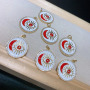 CZ8408 Gold Plated CZ diamond pave evil eyes moon multi colored enamel charms Pendant
