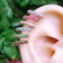 EC1662 high quality cuff women  brass with CZ clips copper diamond earrings clips on earring