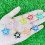CZ8449 Fashion 2021 Enamel Rainbow Multicolor Micro Pave CZ Star Pendants
