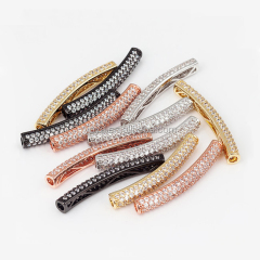 CZ7264 Wholesale Diamond CZ micro pave bar tube spacers CZ7264 Wholesale Diamond CZ micro pave bar tube spacers