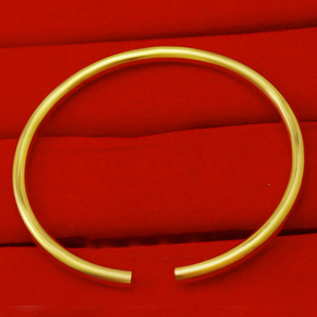 BA1046 Simple Gold Plated Brass Bracelet Silver Plated Everyday Hand Open Cuff Bangle Bracelet