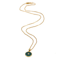 Jewelry Pendant Necklace 18k Gold Plated Copper New Women Gift Chain Fancy Stone Charm Necklace