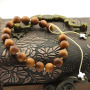 BRS1626 frost gemstone handmade knots bracelet DIY matte gemstone bead macrame bracelet
