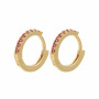 EC1206 Dainty Gold Plated Diamond Micro Pave Rainbow Cubic Zirconia CZ Huggie Hoop Earrings for Women Gift