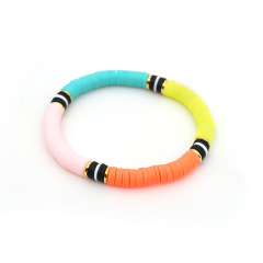 BP1018 Hot Sale Rainbow Colorful Polymer Clay Heishi Beads Beach Bracelet For Gifts