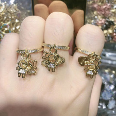 RM1118 Chic Dainty Bling Crystal Cubic Zirconia CZ Micro Pave Rings Women Rings CZ paved 18k Gold Plated Rings for Ladies