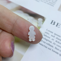 SP4199 Dainty Fashion Jewelry Supplies  White Mother of Pearl Shell Boy and Girl charms Pendants