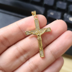 CZ8389 new model CZ diamond mirco pave cross charms Pendant Christian religion jewelry findings