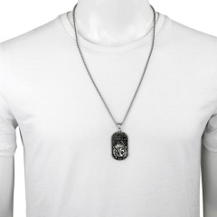 NS1064 Big Pendant Stainless Steel Hip-Hop Mens Ipg Vacuum Plating Zodiac Sign Necklace