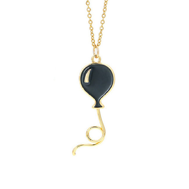 NM1194 Fashion Popular Jewelry Gold Enamel Balloon Pendant Stainless Steel Chain Necklace