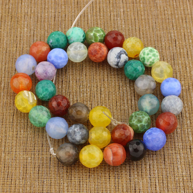 AB0231 Beautiful multicolor colorful faceted fire agate beads for jewelry making