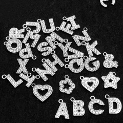 JFL1019 15mm Bling Rhinestone crystal alphabet initial letters charms,letter pendant charms