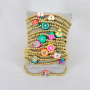 BP1031 Chic Food Jewelry Small 18k Gold Accents Beaded Multi Colored Fancy Fruity Fruit Stacking Bracelets