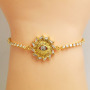 BC1384 Delicate  gold Fatima Hand bracelet,adjustable CZ Hamsa hand Slider Tennis Link bracelet