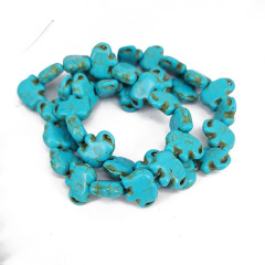 TB0874 Synthetic Howlite Turquoise Elephant Beads for Jewelry Jewellery Making