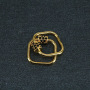 CZ7914 Rainbow CZ Micro Pave Square Screw Clasp, Gold Plated Square Shape Carabiner Clasp Buckle Lock