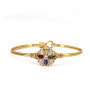 BC2034 Unique Enamel Rainbow Multicolor Freeform Slab Micro Pave CZ Zircon Flower Floral Cuff Bracelet Bangle for Women 2021
