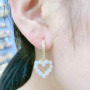 EC1729 2021 Womans Fashion Gold Plated Clear CZ Micro Pave Smiley Pearl Heart Cross Dangle Charm Huggie Earrings