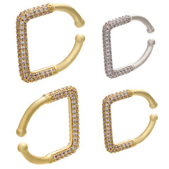 EC1566 New Womans Fashion Chic CZ Geometric Cuff Earrings,  Non- Piercing CZ Micro Ear-Cuff Ear Clip Ear Cuffs