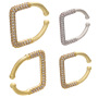 EC1566 New Womans Fashion Chic CZ Geometric Cuff Earrings,  Non- Piercing CZ Micro Ear-Cuff Ear Clip Ear Cuffs