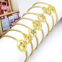 BC1384 Delicate  gold Fatima Hand bracelet,adjustable CZ Hamsa hand Slider Tennis Link bracelet