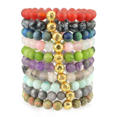BN5188 Fashion gemstone bracelet with metal beads,Promotional handmade bracelet