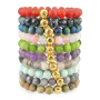 BN5188 Fashion gemstone bracelet with metal beads,Promotional handmade bracelet