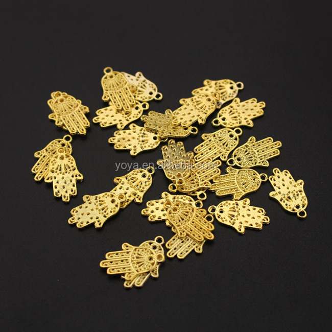 JS1179 Fashion Jewelry DIY charms gold plated hamsa hand pendant charms