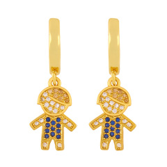 EC1691 Hot Sale 18k gold plated CZ micro pave kids earrings,diamond children girl and boy huggie earrings jewelry for women