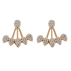 EM1062 Trendy Rhinestone Crystal Spike Minimalist ear jackets, Ear jackets with spikes, Geometric earrings