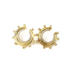 EC1675 Wholesale Bohemia CZ Micro Pave Stud Earrings ,Gold Plated Moon Stud Earring For Girls EC1675 Wholesale Bohemia CZ Micro Pave Stud Earrings ,Gold Plated Moon Stud Earring For Girls
