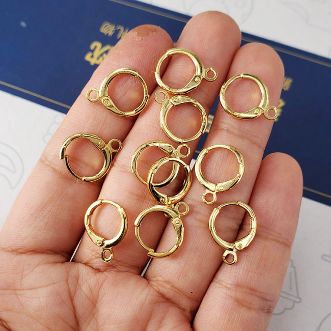 EK1009 Earring Findings 18K Gold Plated Leverback Earring Hooks ,Gold Plated Round Earwires Ear Wires