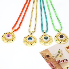 NM1281 New 18K Gold Resin evil eyes eyeball choker necklace, good luck layered necklace, evil eyes amulet jewelry gift for women