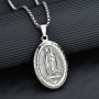 NS1122  Fashion Christian Jewelry Steel Oval Charms Pendant Necklace,Stainless Steel Gold Plated The Virgin Mary Men Necklace
