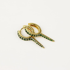 EC1676 Wholesale CZ Micro Pave rainbow Hoop Scissor Earrings,Huggie Hoop Hairdresser Earrings For Girls