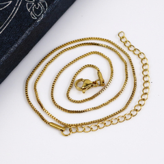 NS1158 High quality Titanium Steel Jewelry Gold Plated 316L Stainless Steel Box Chain Necklace