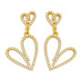 EC1723 2021 Womans Fashion Gold Plated Clear CZ Micro Pave Horseshoe U shape Dangle Charm Huggie Earrings