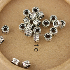 JS1195 High quality antique silver plated brass jewelry spacer beads,metal heishi spacer beads,men's bracelet metal supplies