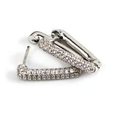 EC1651 New Unique Diamond Crystal CZ micro pave triangle hoop huggie earrings jewelry for women