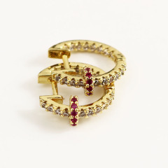 EC1562 Wholesale Bling Crystal Ear Jewelry Dainty Cubic zirconia hoop huggies earring,CZ micro pave huggie earrings