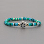 BP1024  rainbow brass beaded hand chain tiny mini smiley charm bracelet for ladies' gifts