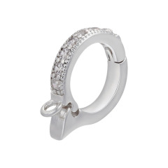 CZ8514 18K Gold Plated CZ Pave Pendant Connector Hanger, Openable Pendant Charm Hanger Bails for DIY Necklace and Bracelet