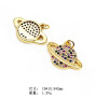CZ7946 Dainty Mini Small Multicolor Cubic Zirconia Heart Charm,Tiny Rainbow CZ Planet Star Moon Celestial Charm